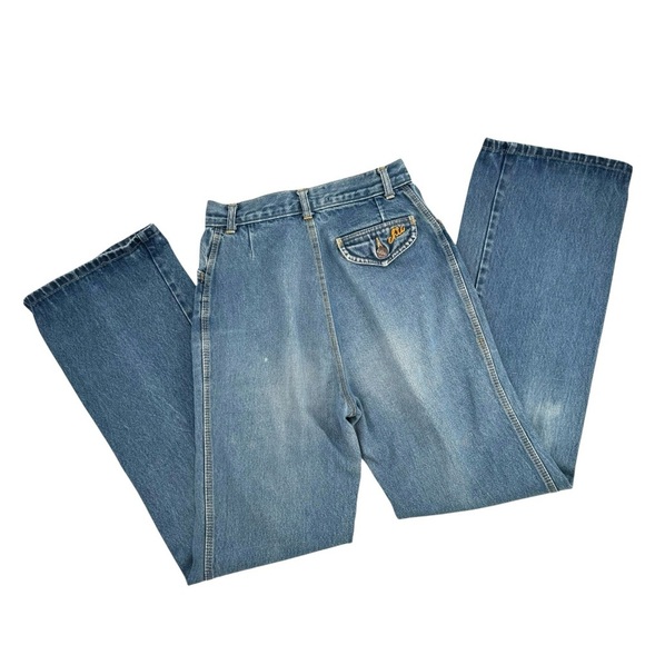 Vintage 70s Chic High Waisted Wide Leg Trouser Jeans 100% Cotton USA | 25" x 32" - Picture 12 of 15